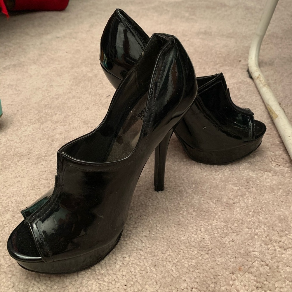 NBW!!! Black Peep Toe Booties Charlotte Russe